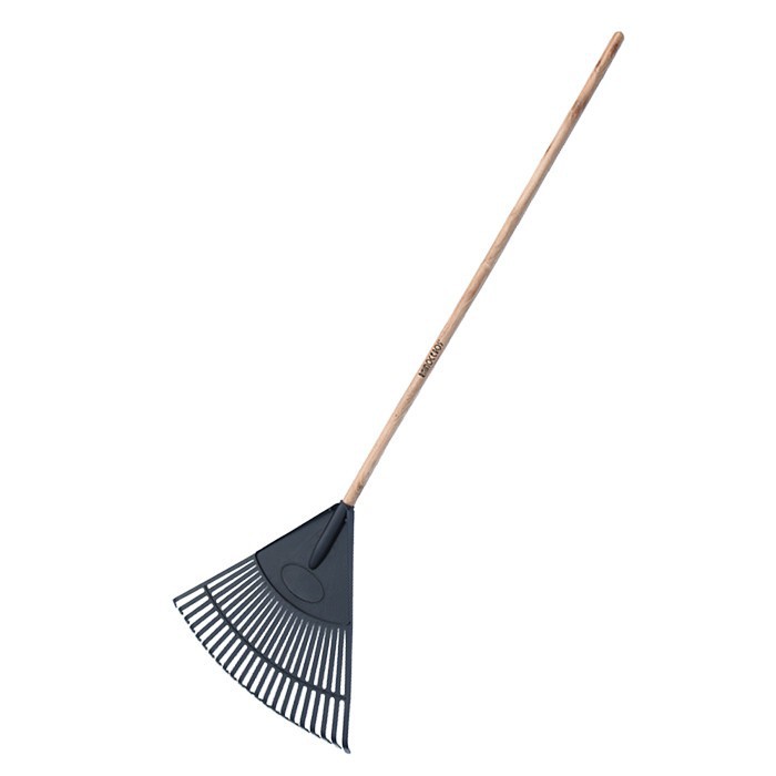 Wood handle garden leaf rake plastic