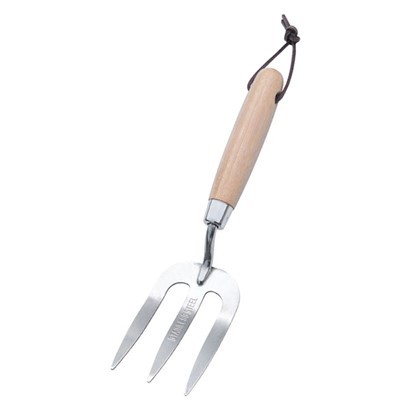 Väike roostevabast terasest aed kahvel